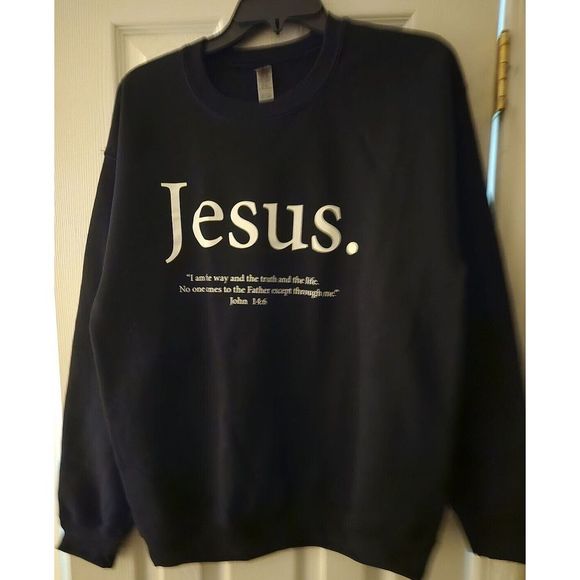 Jesus Faith Sweatshirt Women John 14:6 "I Am the Way" Religious Bible Ve… - Picture 3 of 5